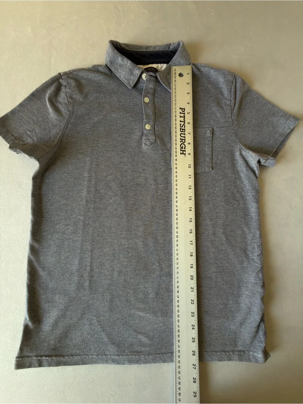 Banana Republic Gray Short-Sleeve Polo with Chest Pocket
